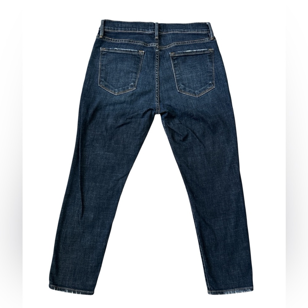 FRAME Le Garçon Crop Distressed Jeans Dark Wash Women’s 27 Host Pick - Picture 4 of 6